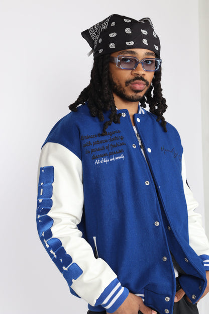 Indigo Varsity Jacket